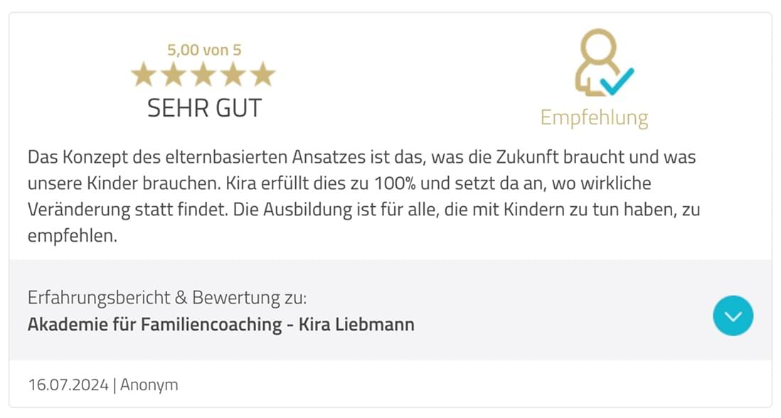Bewertung einer Teilnehmerin