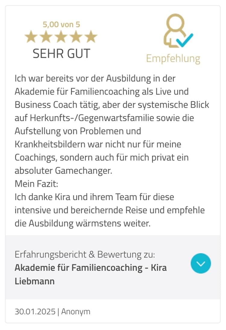 Bewertung einer Teilnehmerin