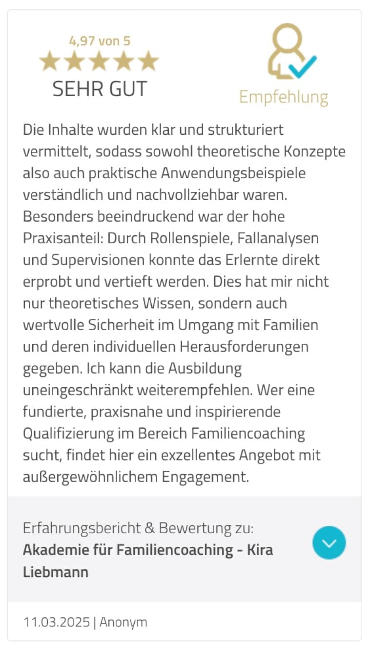 Bewertung einer Teilnehmerin